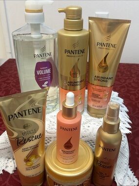 Pantene 7 piece Mega Bundle. Abundant Strong & Miracle Rescue Hair Care Set
